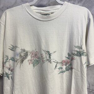 Vintage Northern Reflections T Shirt Medium 21.5x25 Humming Bird Nature 90s Y2K